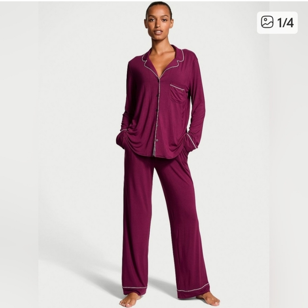 NWT Victoria's Secret Burgundy Pajama Set